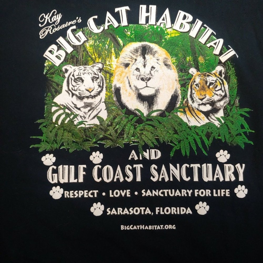 Big Cat Encounter Habitat Sarasota FL Barry The White Tiger Mens XL T Shirt Blk - Picture 4 of 6